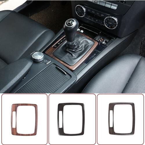 ABS Carbon Fiber LHD For Mercedes Benz C Class W204 2007-2013 Car Interior Gear Shift Panel Frame Stickers For Left Hand Drive