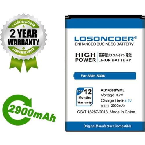 LOSONCOER Battery 2900mAh AB1400BWML Battery For PHILIPS S301 S308 CTS308