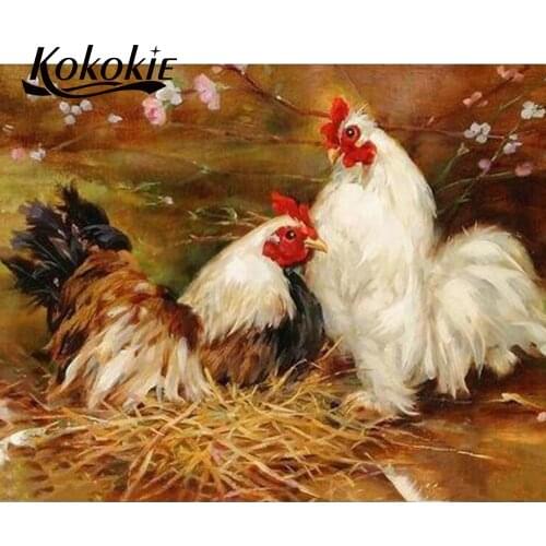 Diy diamond painting with square stones 5d diamond embroidery Rhinestone cock pattern diamond mosaic decoration art painting