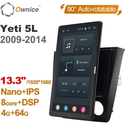 Android 10.0 Ownice Car Radio 1din for Skoda Yeti 5L 2009-2014 Car Auto Audio Video System Unit HDMI 13.3 Inch 1920*1080