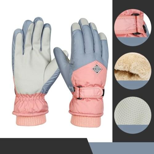 BISON DENIM Thermal Unisex Ski Gloves Men Women Winter Fleece Waterproof Warm Snowboard Snow Gloves for Skiing Riding