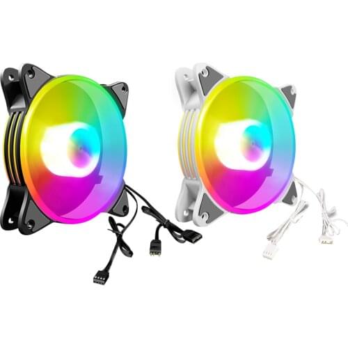 COOLMOON 12cm 5V PWM PC Case Cooling Fan Addressable ARGB CPU Radiator Heatsink Cooler Fan 4PIN for Desktop Chassis