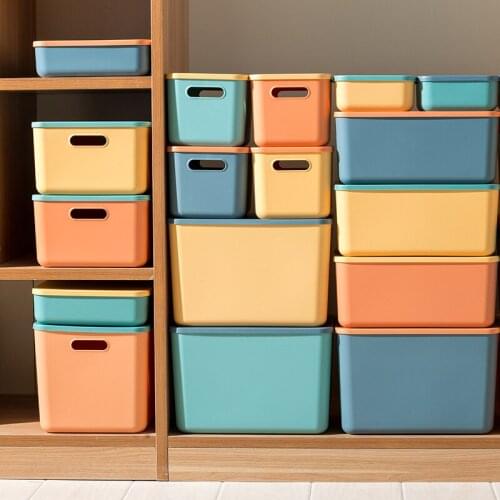 Color Debris Snack Storage Box Thickened Material Household Organizing Dormitory Tidy Kitchen Storage Basket Classroom Book Box