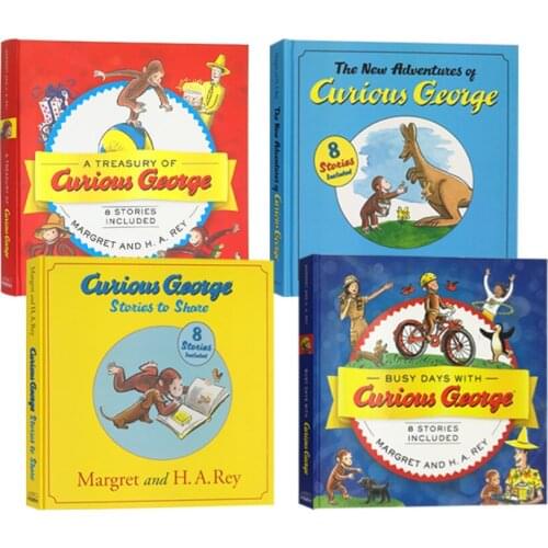 4-7 year 4 book/set Curious George Childrens English picture books Childrens story books English Enlightenment