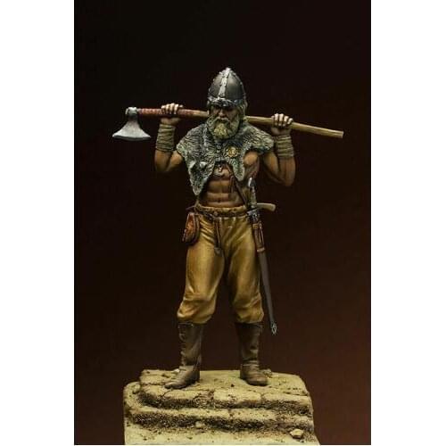 New Unassembled 1/24 75MM ancient warrior with axe 75 mm Resin Figure Unpainted Model Kit