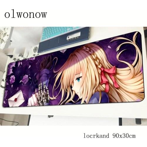 Violet evergarden pad mouse locrkand computador gamer mouse pad 90x30cm padmouse High-end mousepad ergonomic gadget office mats