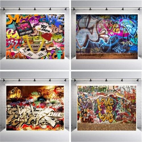 Oldcity Graffiti wall Backdrop Wedding Photocall Valentines Day Photography Background For Photo Shoot Photophone 5x7ft