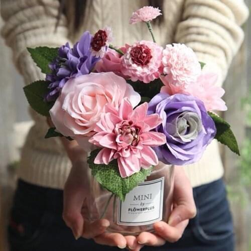 30cm Big Heads Silk Peony Artificial Flowers Bouquet Bride Holding Fake Flower For Party Wedding Home Decoration Accessories