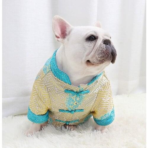 New Year Dog Coat Jacket Tang Suit Winter Pet Dog Clothes Poodle Schnauzer Pug French Bulldog Clothes Frenchie Pet Outfit