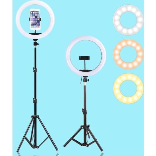 13inch 33CM LED Selfie Ring Light USB Photography light With Tripod Holder Dimmable Warm Cold Fill Ring Lamp For Youtube VK Vlog