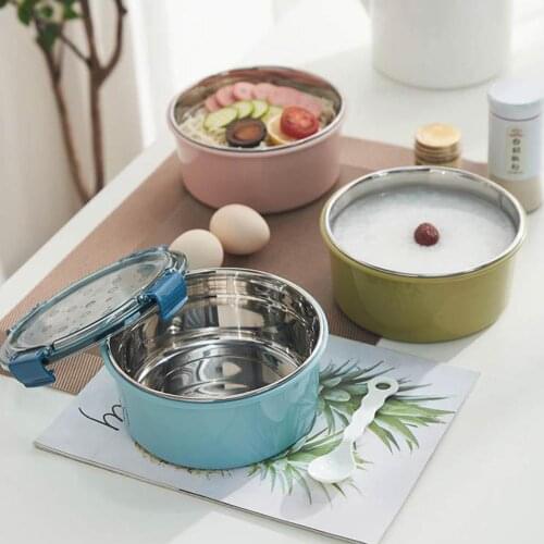 1000ml Round Lunch Box Leakproof Stainless Steel Food Storage Lunchbox Kitchen Bento Lunch Box Food Container Bento Box Food Box