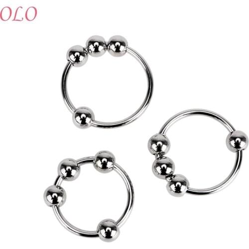 OLO Male Chastity Device Sex toys for Men Cock Ring Stainless Steel Penis Sleeve Delay Ejaculation Penis Ring