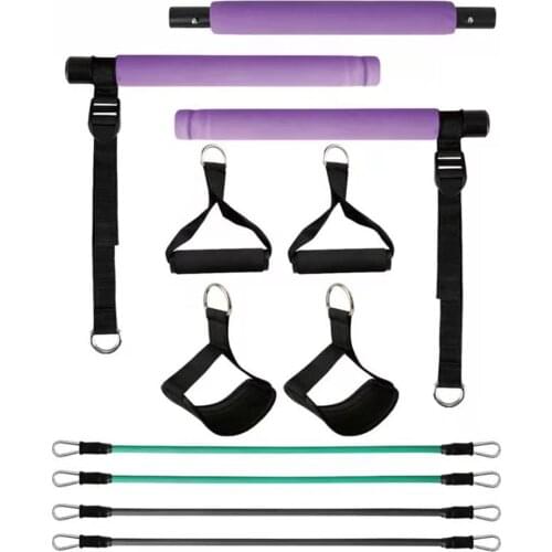 Pilates Bar Kit with Resistance Bands Exercise Sticks Bar for Stretched Fitness Portable Home Workout Equipment for Women Leg