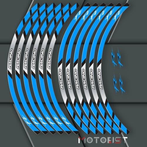 A set of 12pcs high quality motorcycle wheel decals waterproof Reflective stickers rim stripes For Yamaha FZ