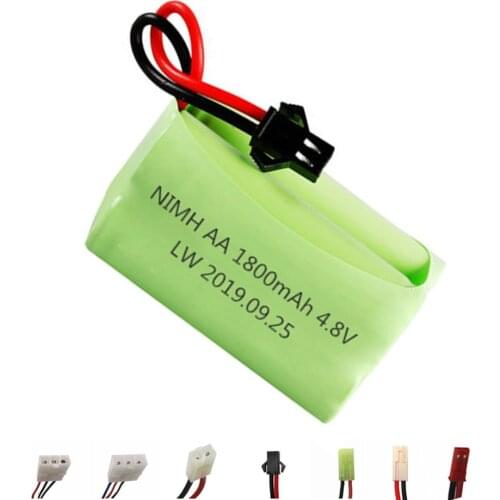 4.8v 1800mAh NiMH Battery For Rc toys Cars Guns Tanks Robots NI-MH 4.8v Rechargeable Battery AA Battery Pack 1Pcs For RC Boats