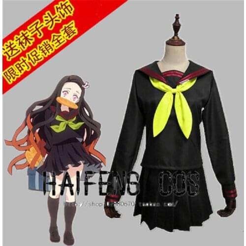 New Demon Slayer Kimetsu no Fanwai Academy Yaiba Kamado JK Student Uniforms Women Dress new outfit Daily Clothing customize