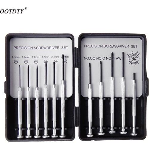 OOTDTY 1 Set 11pcs Jewelers Micro Screwdriver Set Precision Watch Jewelry Glasses Repairs