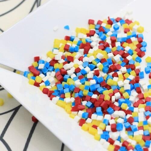Factory Wholesale Polymer Clay Cube Candy Slices Sweet Sugar Ice Sprinkles Decoration Simulation Food Charms