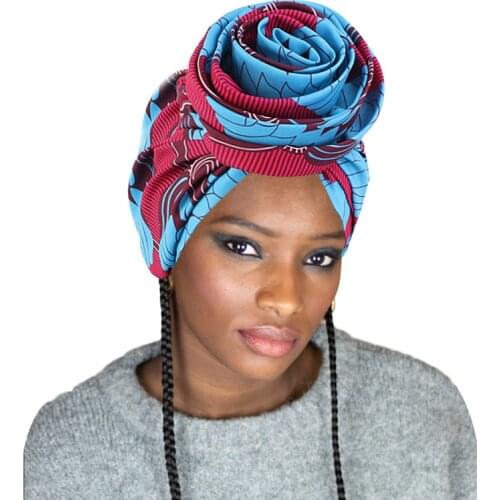 African Pattern Wowen Knot Headwrap Pre-Tied Knotted Turban Bonnet Satin linned Beanie Headscarf Cap Headwear Hair Accessories