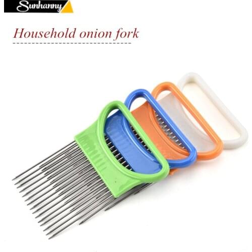 Tomato Onion Vegetable Slicer Cutting Aid Safety Fork Household Gadget