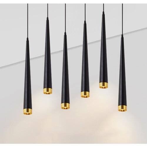 Modern Cone LED Pendant Light Aluminum Metal Home Kitchen Hanging Lamp Decoration Dining Living Room Bar Cafe Droplight Fixture