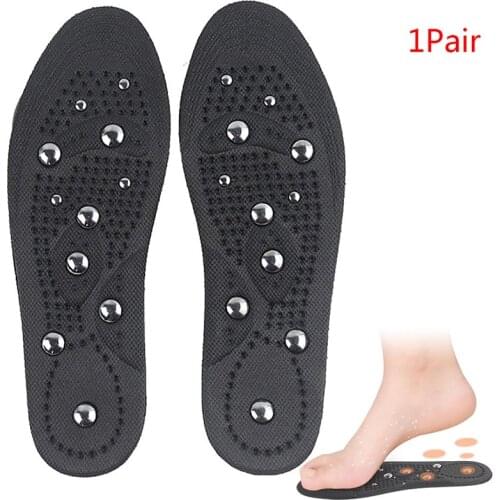 1 Pair Slimming Memory Cotton Magnetic Therapy Foot Massage Insoles Men Women Sport Shoes Pad Promote Blood Circulation
