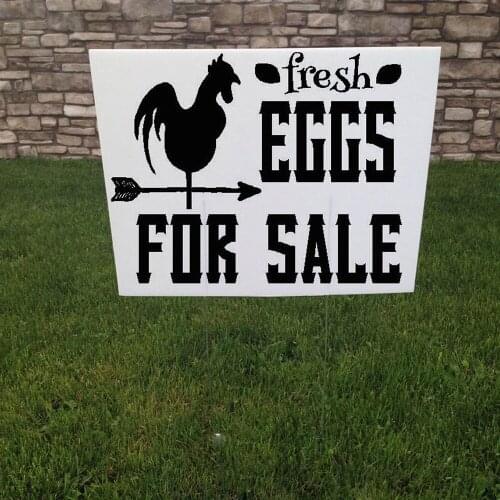 Fresh Eggs For Sale Yard Sign Farmer Decal Farmers Market Sign Road Yard Stake Sticker Chicken Vinyl Decor