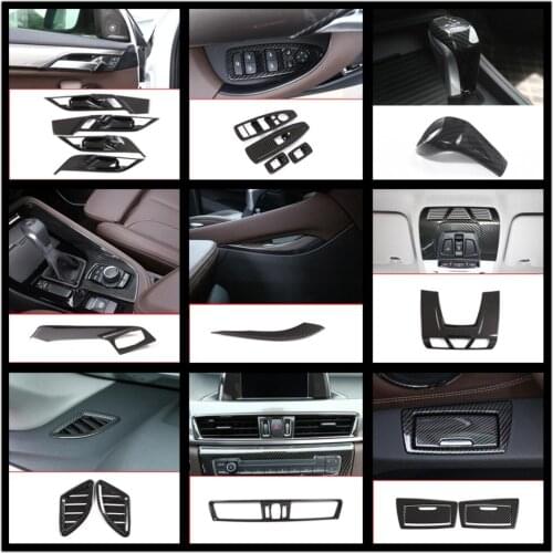 Carbon Fiber ABS Chrome Interior Center Cover Trim car accessories For BMW X1 F48 2016 2017 2018 Car-styling