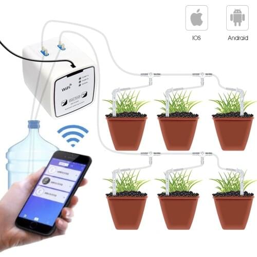 Smart WIFI Drip Irrigation System Remote Control Dual-Pump Timer Irrigation Kit Garden Automatic Watering Hose Sprinkler System