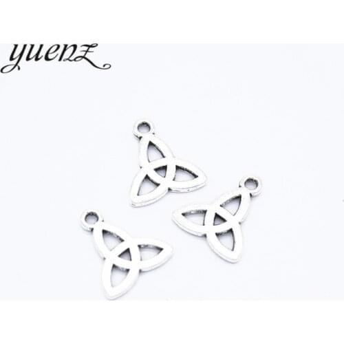 YuenZ 30pcs Triangle geometric pattern Charms Antique Silver color Pendants Jewelry Making Crafts Handmade DIY Necklace B142
