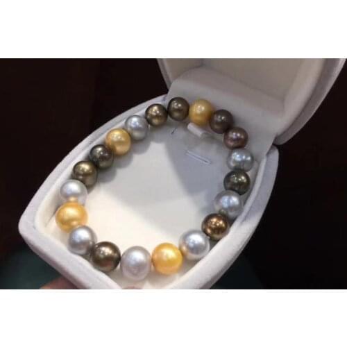 D902 Pearl Bracelet Fine Jewelry 9-10mm Fresh Water Mixed Color Pearls Bracelets for Women Fine Birthday Presents