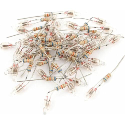 25/50pcs orange indicator neon signs 5X10mm neon lights, neon light bulbs with 100-220V pressure resistance