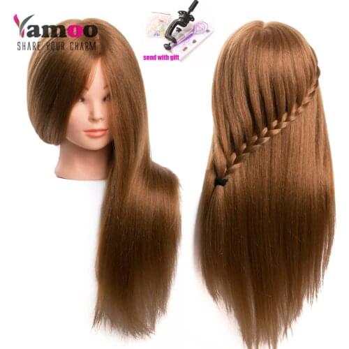 60 % Real Human Hair Training head dolls for hairdressers Mannequin Dolls blonde color professional styling head can be curled