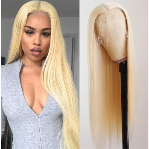 613 Straight Blonde Lace Frontal Human Hair Wigs Pre Plucked Brazilian Hair Wigs For Black Women 13x4 Lace Frontal Wig Tahikie