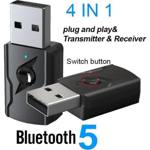 80% Off 4 in 1 USB Bluetooth Transmitter Receiver Dual Output Car Computer TV Adapter