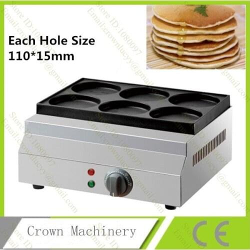 Non-stick 220v Commercial Use 11cm Pancake Maker Machine Baker; Electric 6 holes egg hamburger cake machine