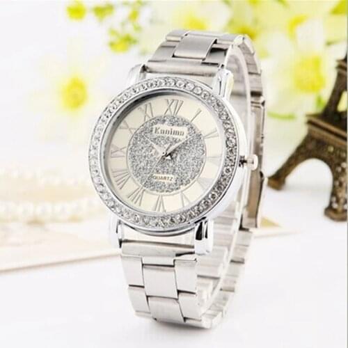 Womens Watches New Roman Numerals Frosted Women Watch Fashion Crystal Tricolor Full Steel Quartz Ladies Clock Reloj Mujer часы