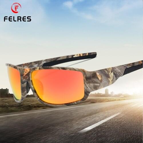 FELRES Men Sport Polarized Sunglasses Outdoor Driving Fishing Camouflage Frame Glasses