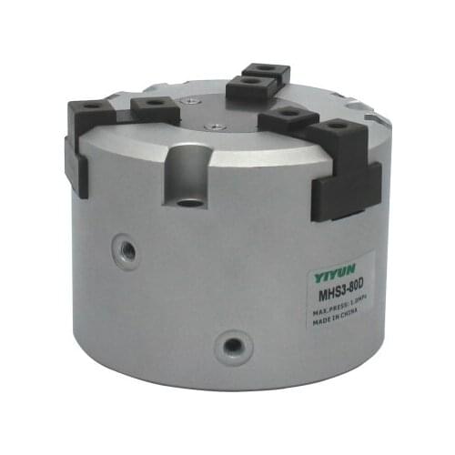 MHS3-80D,100D,125D YIYUN Brand Perform Pneumatic Components Cylinder Parallel Style Air Gripper/3-Finger Type MHS Series
