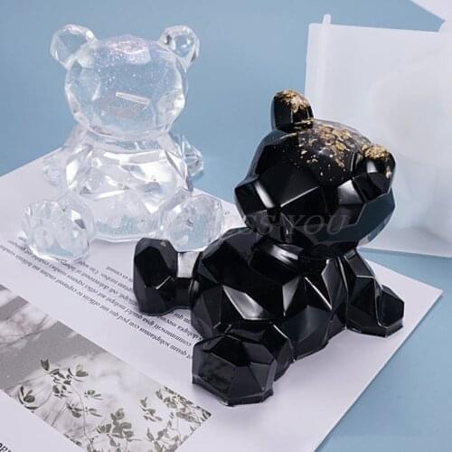 Resin Crystal Epoxy Mold Cartoon 3D Bear Phone Holder Casting Silicone Mould DIY Crafts Ornaments Making Tools Drop Shipping