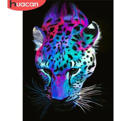 HUACAN 5D DIY Diamond Painting Animal Diamond Embroidery Leopard Pictures Of Rhinestones Mosaic Home Decor