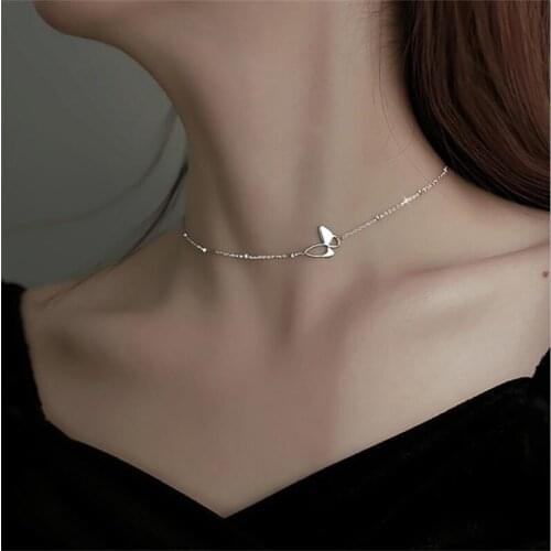 Exquisite Butterfly Pendant Necklace For Lady Jewelry Fashion Silver Plated Clavicle Necklace Women Anniversary Present