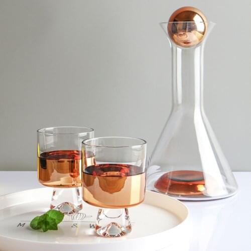 Smoked gradient copper-plated glass kettle cold water cup glass cold water bottle glass cup water pitcher beverage dispenser