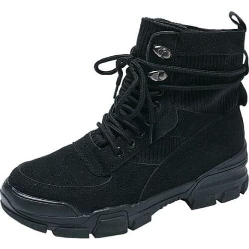 Handsome Flock Boots Female 2019 New British Wind With Breathable Thin Thick Bottom Comfortable Retro Short Boots