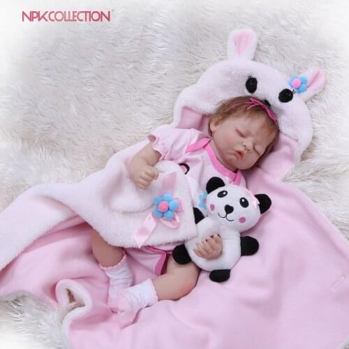 NPKCOLLECTION Soft Silicone Handmade 50CM Reborn Baby Girl Dolls Realistic Looking Newborn Baby Doll Toddler Cute Birthday Gift