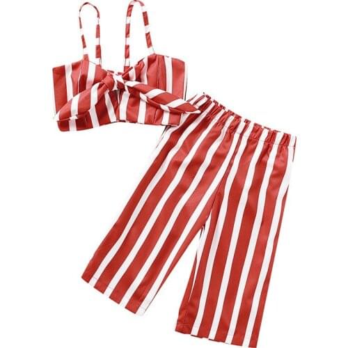 Summer Toddler Girls Sets Slip Vest And Pants Cotton Cute Ins Childrens Outfits Bow Kids Clothes