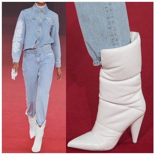 Fashion woman winter spike high heel snow boots pointed toe high heel woman mid winter boots plus size custom make size 43