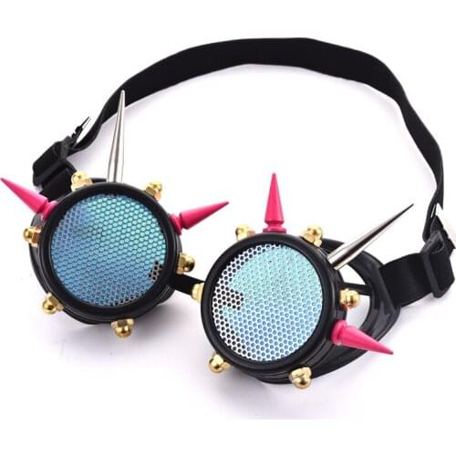 Men/Women Victorian Retro Rivet Goggle Gothic Cosplay Steampunk Goggles Spikes Glasses Welding Punk Eyewear
