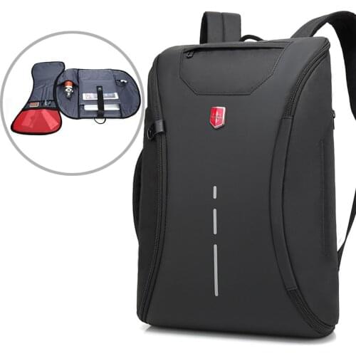 Personalized leisure backpack waterproof mens black notebook business backpack 15.6 inch travel bag fashion