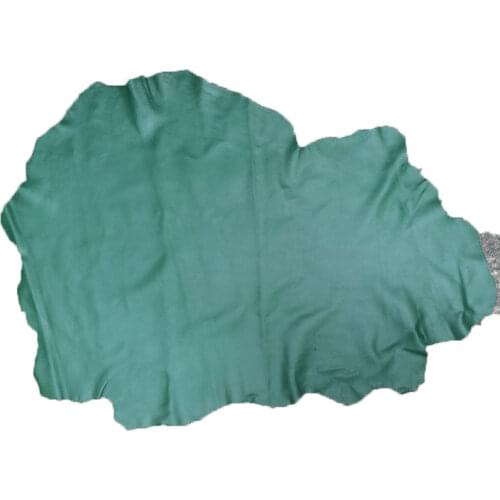 Dark green Genuine grain sheep skin leather material sale by whole piece